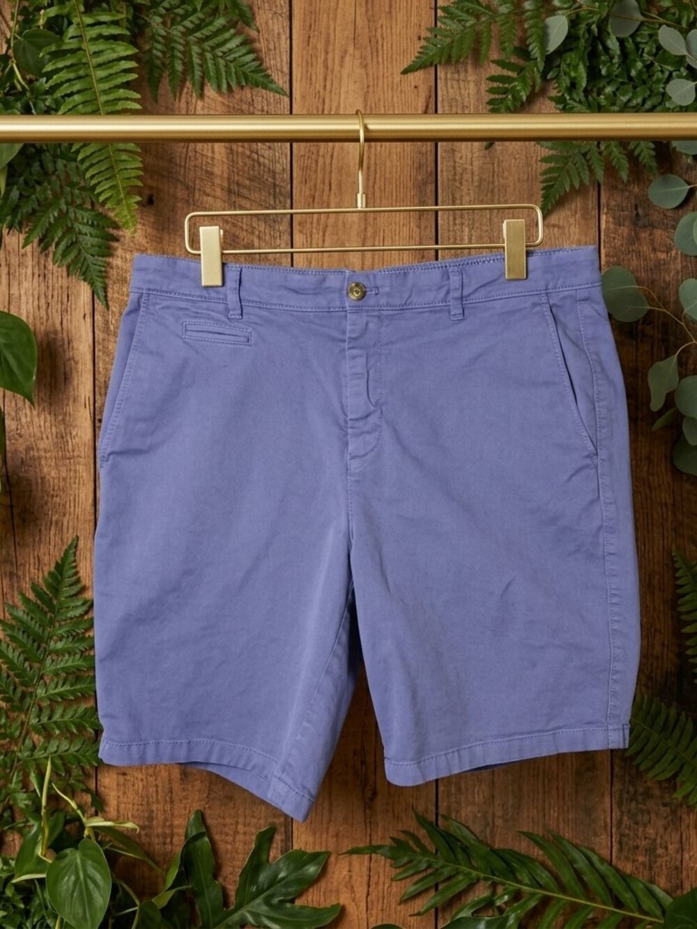 Johnnie O Shorts Mens Size 38 Blue Chino Flat Front Cotton Golf Preppy